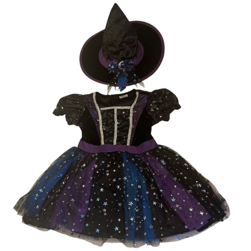 Spirit Halloween Witch Costume 5-6T Light-Up Stars Moon Charm Dress